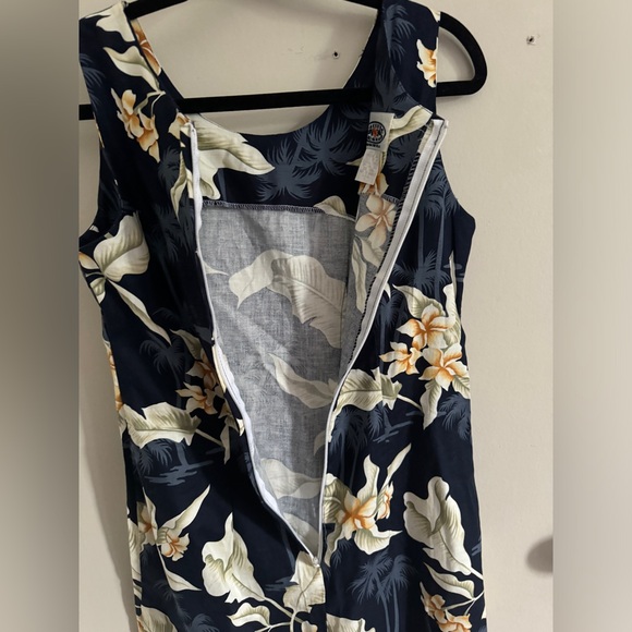 Vintage Pacific Legends Navy Floral Hawaiian Dress Size M - Picture 6 of 10